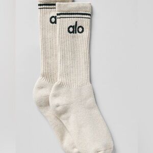 ALO Yoga Oatmeal Heather Throwback Socks NWT